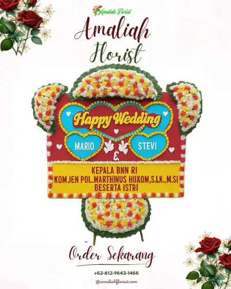 Papan Bunga Pernikahan Petak